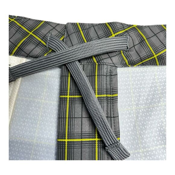 North Face FlashDry Shorts SZ 40 Gray Yellow Plaid Drawstring Cargo Pocket - Picture 6 of 9